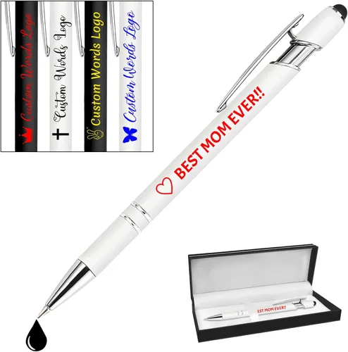 Vista 20 de Bolígrafo personalizado con nombre, bolígrafo personalizado, logotipo, tinta negra suave, regalo personalizado para mujeres, hombres, negocios