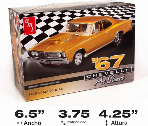 Vista 5 de AMT 1967 Chevy Chevelle Pro Street 1:25 Kit de modelo a escala 1:25