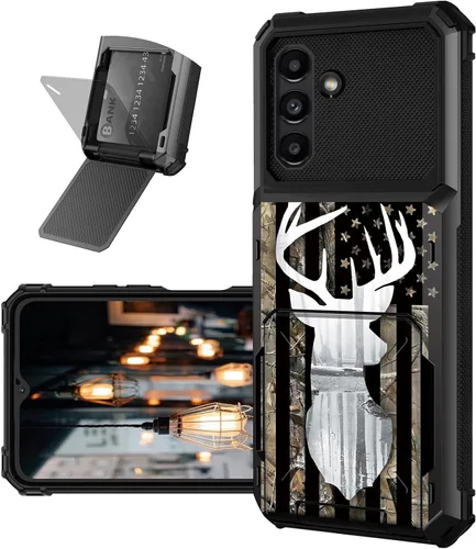 Vista 15 de Funda tipo cartera para Samsung Galaxy A54 5G con ranura para tarjetero, funda con tapa híbrida de doble capa, resistente, a prueba de golpes, funda
