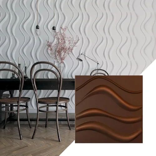 Vista 18 de Ekena Millwork 19 5/8 pulgadas de ancho x 19 5/8 pulgadas de alto Wave EnduraWall Panel decorativo de pared 3D, aluminio (cubre 2.67 pies cuadrados).
