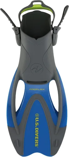 Vista 3 de U.S. Divers Dorado II - Máscara juvenil, aletas ProFlex, juego juvenil de esnórquel Seabreeze DX, aletas grandes para niños de 5 a 8, azul/amarillo
