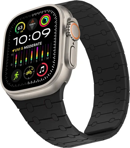 Vista 24 de Compatible con correa de Apple Watch de 49mm 46mm 45mm 44mm 42mm 41mm 40mm 38mm, correa de bucle magnético ajustable de silicona para iWatch Ultra