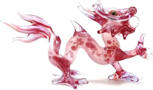 Vista 7 de Figuras artísticas de cristal soplado a mano en miniatura de dragón, animales de fantasía, regalo coleccionable, decoración del hogar, 3 pulgadas