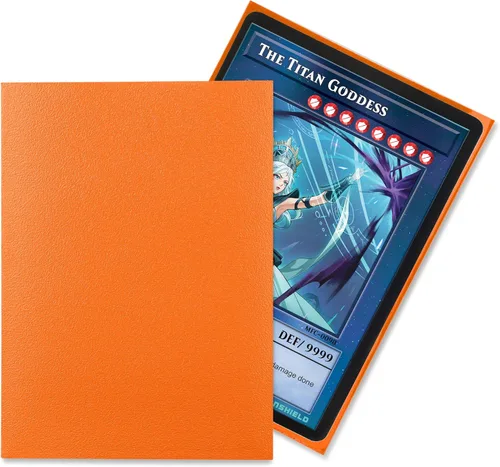Vista 2 de TitanShield - Fundas para tarjetas pequeñas, color naranja (150 fundas), se adapta a Yugioh Protectores de baraja de tarjetas coleccionables