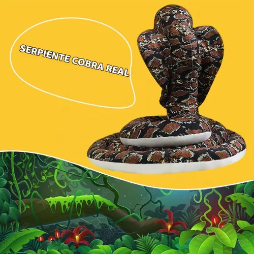 Vista 2 de ELAINREN Almohada Rellena de Cobra Marrón Ultra-Suave Gran Serpiente Realista Juguete de Peluche Cuddle Muñeca de Peluche de Pitón Realista