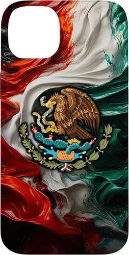 Vista 15 de Funda para iPhone 17 con diseño de bandera mexicana ahumada del orgullo de México del Cinco de Mayo