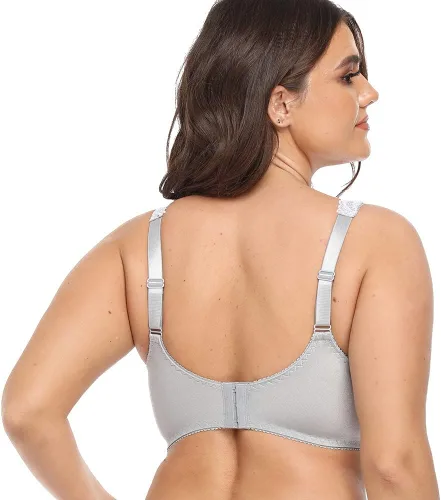 Vista 6 de Brasier de encaje de cobertura completa para mujer, con aros, sin relleno, brasier push up bralette