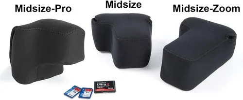 Vista 3 de OP/TECH USA Soft Pouch – Funda compacta para cámara digital, bolsa de accesorios ligera, funda de neopreno elegante para DSLR, perfecta para Negro