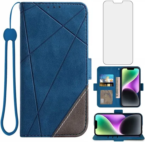 Vista 10 de Asuwish Funda compatible con iPhone 14 de 6.1 pulgadas y protector de pantalla de vidrio templado, soporte de ranura para tarjetas, soporte