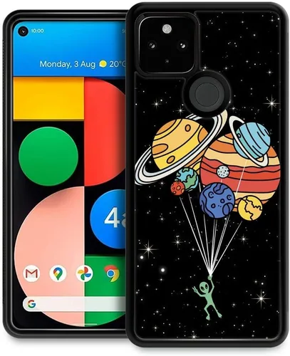 Vista 23 de Funda compatible con Google Pixel 4A 5G, sistema solar de globo alienígena, diseño de patrón increíble, a prueba de golpes, antiarañazos, carcasa