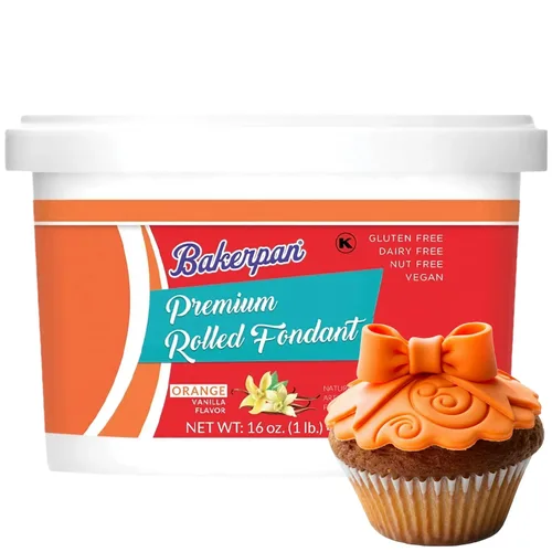 Vista 11 de Bakerpan Fondant negro enrollado prémium para decoración de pasteles, 1 libra, sabor vainilla