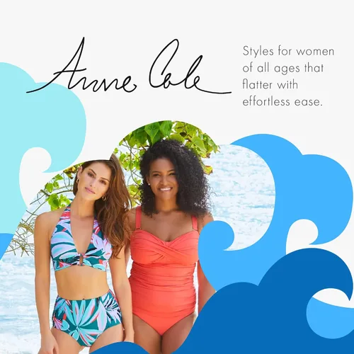 Vista 6 de Anne Cole - Parte inferior de natación con falda de banda suave