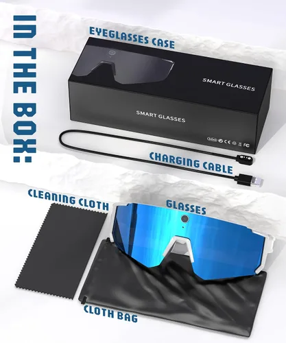 Vista 11 de Lentes inteligentes AI con cámara 4K, gafas de grabación de video con cámara, gafas de sol deportivas polarizadas con estabilización EIS