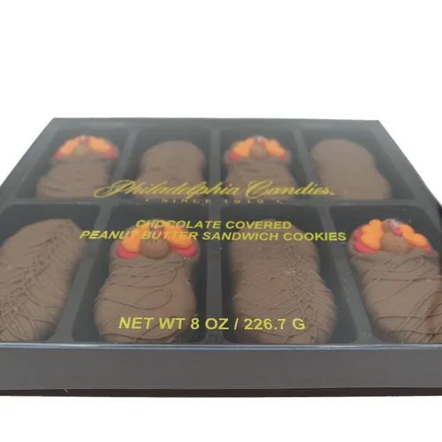Vista 17 de Galletas de la marca Philadelphia Candies cubiertos por ambos lados de chocolate negro y con leche, y crema de cacahuete de la marca Nutter Butter