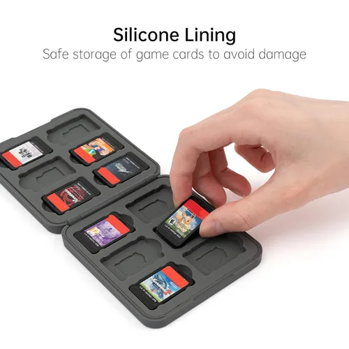 Vista 3 de GeekShare Portable Switch Game Card Case-Switch Game Holder Case with 12 Game Card Slots-Game Card Carrying Storage Box Compatible with Nintendo