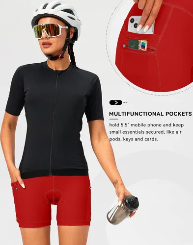 Vista 5 de Pantalones cortos de ciclismo acolchados 4D para mujer, 57 pulgadas, ropa interior de ciclismo, ciclismo de carretera, pantalones cortos para mujer