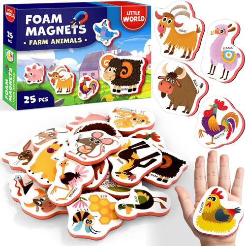 Vista 8 de Imanes para refrigeradoras para niños, animales salvajes del Zoo (29 piezas) – Imanes para la refrigeradoras para actividades de niños pequeños