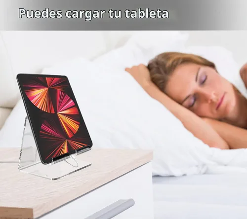Vista 5 de Kamehame Soporte acrílico para tableta de escritorio, soporte transparente para iPad y Galaxy Tab (4-13 pulgadas)