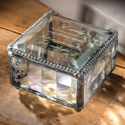 Vista 2 de Joyero personalizado decorativo para tocador, organizador de almacenamiento, regalo de recuerdo para amiga, hija, hermana, niña, mujer, decoración