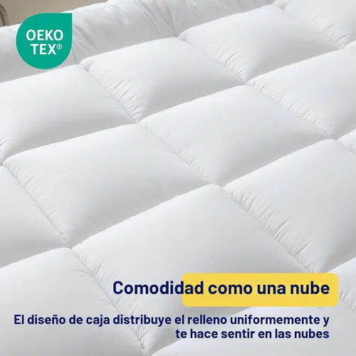 Vista 3 de Máxima comodidad y refrigeración: 100% algodón 2 pulgadas de grosor Twin - Lujosa suavidad, bueno para el dolor de espalda, revolucionaria