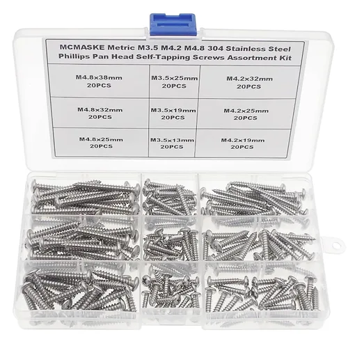 Vista 9 de Metric M1 M1.2 M1.4 M1.7 M2 - Tornillos autorroscantes de cabeza plana Phillips de acero inoxidable