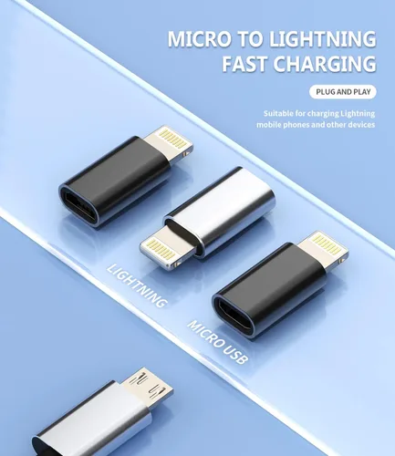 Vista 3 de Adaptador Lightning hembra a USB C macho cargador tipo C (paquete de 3) compatible con iPhone compatible con Samsung Galaxy Note S10 S20 S21 LG