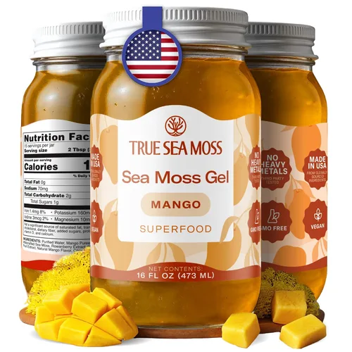 Vista 23 de TrueSeaMoss Gel de musgo marino – hecho en EE. UU. – Musgo marino silvestre, frutas y verduras en frasco – Manzana/Canela, paquete de 1