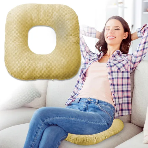 Vista 14 de Cojín de asiento con forma de dona rellena para dolor de coxis y coccix, hemorroides, úlceras de cama, embarazo, próstata, recuperación