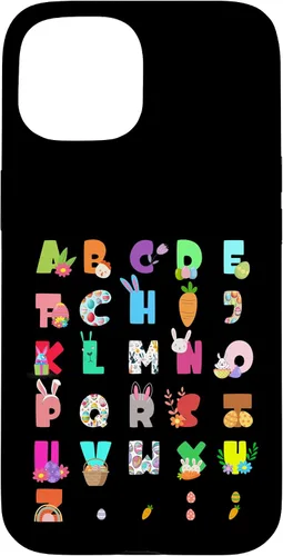 Vista 6 de Cute Alphabet Funny Easter Day ABC Letters Egg Rabbit Case for iPhone 17