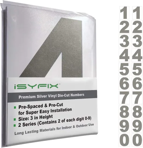 Vista 137 de iSYFIX Calcomanías de Números de Vinilo Verde Manzana – 1.5 Pulgadas Autoadhesivas (2 Juegos) – Calcomanía Premium Troquelada y Pre-espaciada