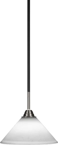 Vista 89 de Toltec Lighting Paramount - Mini colgante de 1 luz en acabado negro mate con cristal de arte perla de 7 pulgadas y estilo negro