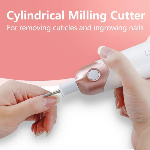 Vista 3 de Fresa cilíndrica, broca de uñas para POLAMD - Juego de manicura profesional y pedicura para quitar cutículas (dispositivo no incluido)