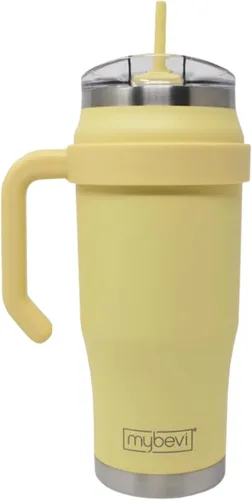 Vista 12 de MyBevi Outlander - Taza de viaje de acero inoxidable de alta calidad, para frío/calor, aislamiento de 3 capas, mango resistente, duradera y elegante