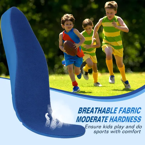 Vista 4 de Bacophy Plantillas ortopédicas con soporte de arco para niños, plantillas de poliuretano con amortiguación, superficies de terciopelo con absorción