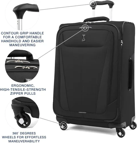 Vista 2 de Travelpro Maxlite - Maleta con ruedas giratorias (extensible, 5 lados suaves), Negro), 401176901
