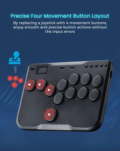 Vista 3 de JZW-Shop Haute42 Arcade Stick P12, All-Button Arcade Controller for Switch, PC, PS4, PS3, Steam Deck, Arcade Fight Stick with Turbo & Custom RGB