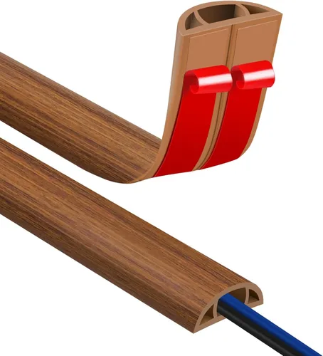 Vista 17 de JAHOMFAI Cubierta para cables de piso 1m de largo, cubiertas para cables en el suelo para proteger los cables y prevenir riesgos de caídas, fácil