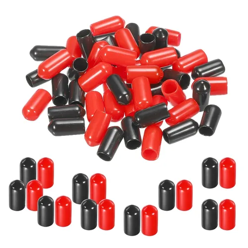 Vista 41 de MECCANIXITY 50 unids tapas de goma Surtido de 0.079 in PVC vinilo tornillo rosca protector para tornillo tornillo negro rojo