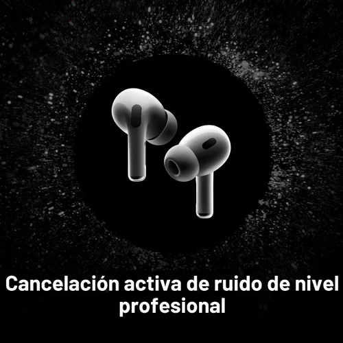 Vista 3 de Apple AirPods Pro (2ª generación) auriculares inalámbricos con carga USB-C, hasta 2 veces más cancelación activa de ruido, auriculares Bluetooth