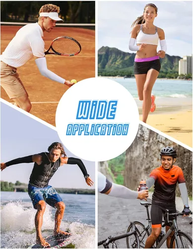 Vista 6 de 48 pares de mangas deportivas unisex de verano con protección solar UV para el brazo, manga deportiva de compresión para mujeres, hombres y jóvenes