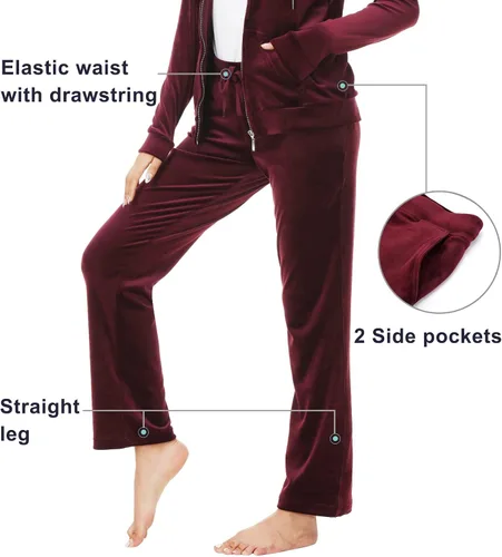 Vista 5 de ANOTHER CHOICE Conjunto de 2 piezas de terciopelo con capucha y cremallera para mujer