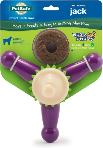 Vista 8 de PetSafe Busy Buddy Bristle Bone - Hueso de Cerdas - Juguete Duradero para Masticar para Perros con Cerdas y Protuberancias de Goma para la Salud