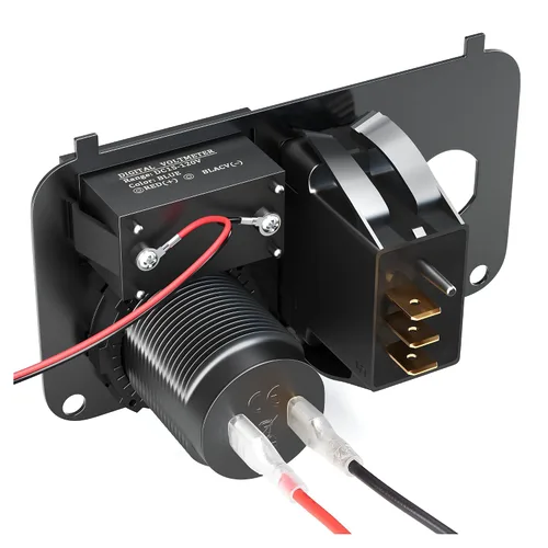 Vista 6 de 10L0L Carrito de Golf Panel Integrado Multifuncional 3 en 1, 12V Carga Rápida Dual USB 3.0 Enchufe Cargador & Voltímetro Digital LED & Botón