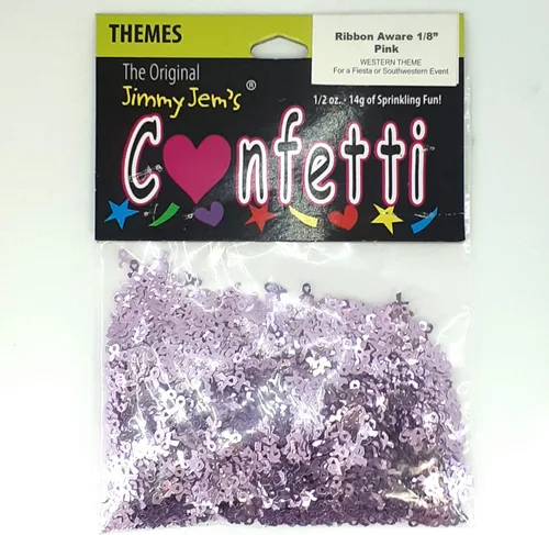Vista 2 de Cinta de confeti consciente 1/8" rosa - paquete al por menor #9717 QS0