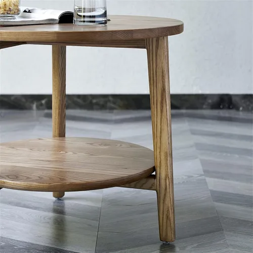 Vista 5 de Mesa auxiliar para sala de estar, sofá, mesa auxiliar redonda de madera, mesa auxiliar minimalista moderna mesa auxiliar creativa pequeña mesa de té
