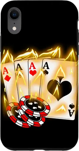 Vista 25 de Burning Four Aces Poker Cool Quad Aces Poker Player Gift Case for iPhone 17