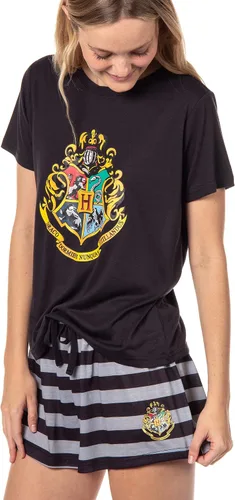 Vista 3 de Harry Potter Wizarding World Hogwarts Crest - Conjunto de pijama con pantalones cortos para mujer