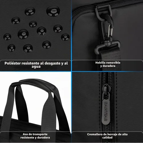 Vista 6 de RAINYEAR 15.6 Inch Expandable Laptop Bag with Handle for Men Women Negro