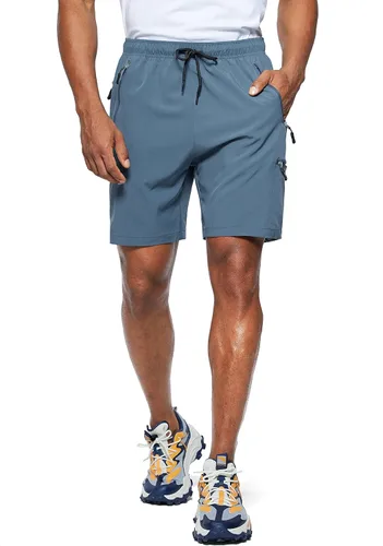 Vista 2 de Viodia Pantalones cortos de senderismo para hombre, elásticos, de secado rápido, ligeros, para hombre, pantalones cortos deportivos de pesca