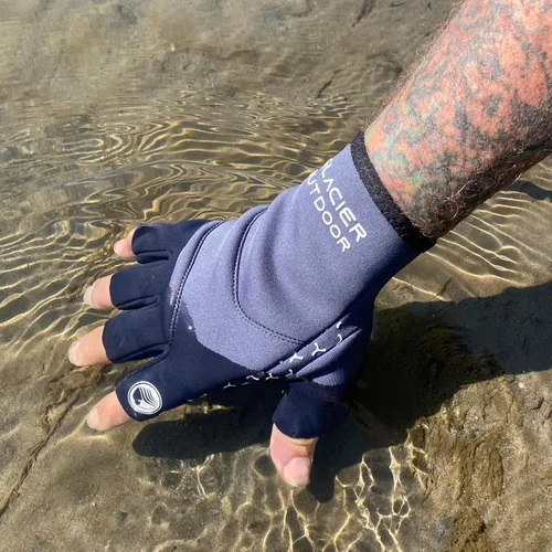 Vista 4 de Glacier Glove Cold River Fingerless Fishing Gloves, Silicone Palm Grip